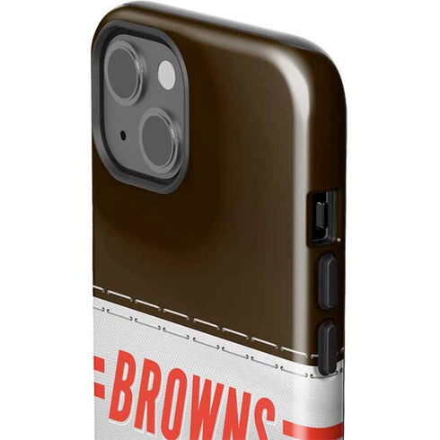 NFL Cleveland Browns White Striped iPhone 15 Impact Case